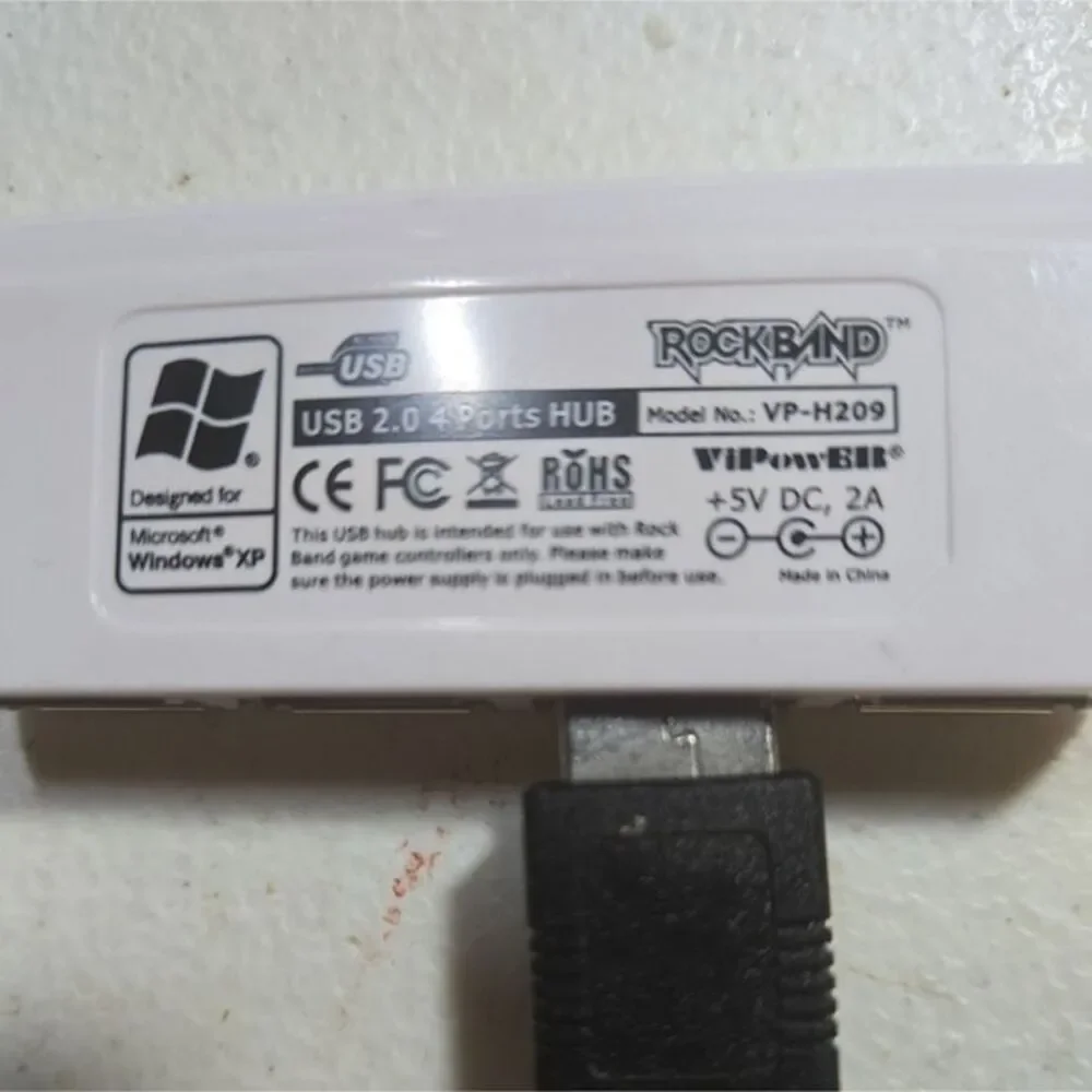 Rock Band Xbox 360 Wii PS2 PS3 USB 2.0 4 Port Hub ViPowER VP-H209B Dongle